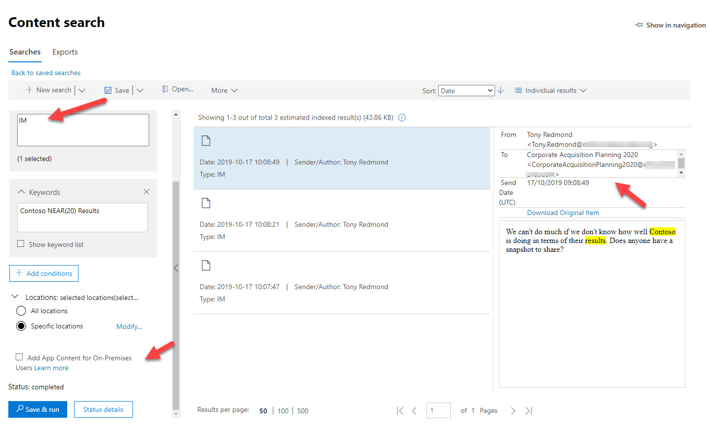 save o365 skype for business conversation history